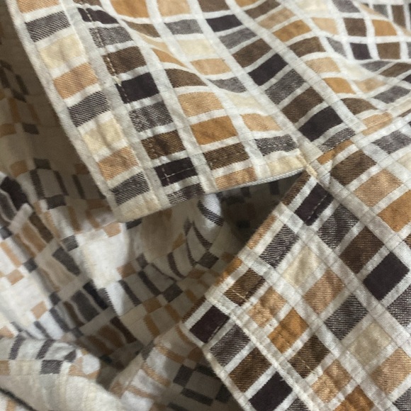 South Pole Casual Button Down Shirt cream mens XL vintage Y2K grandpa retro boho - Picture 7 of 9